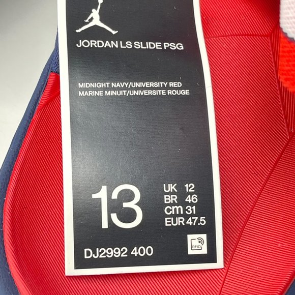 Nike Air Jordan LS x Paris St Germain Navy Blue Slide 12,13,and 14 DJ2992-400 - Picture 10 of 11